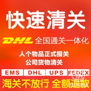 DHL进口清关/fedex联邦正式报关通关代理国际快递报关行