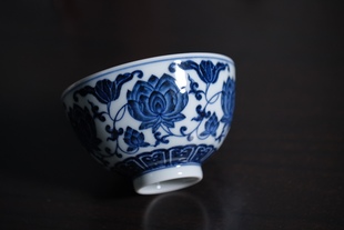 远山堂 佛莲鸡心杯 发色美 原立明堂画师亲献