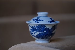 远山堂 龙纹盖碗 150cc 全手绘 原矿料