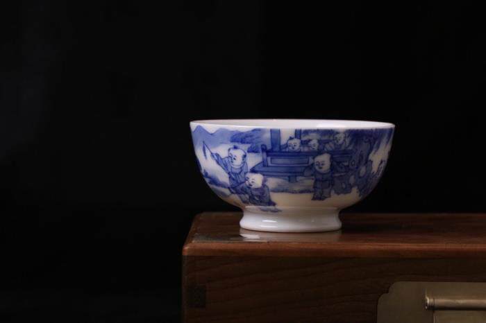 景德窑贵和祥 老贵和祥 十六子小高足杯