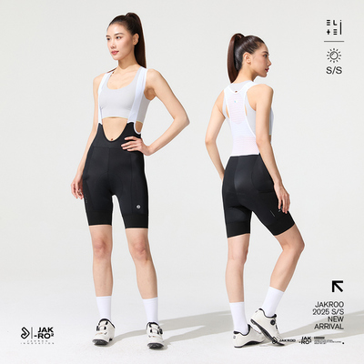 捷酷25春夏EX-DOMI女士背带短裤舒适垫裆紧身透气储物侧兜骑行裤
