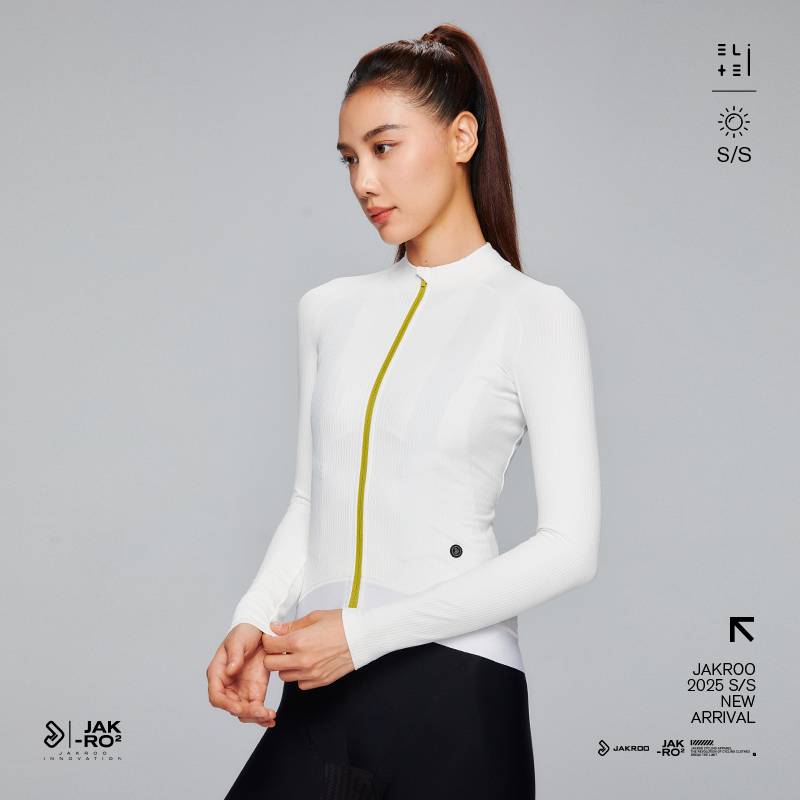 捷酷春季新品ELITE NOVA女士长袖骑行服抽针条纹亲肤舒适骑行上衣