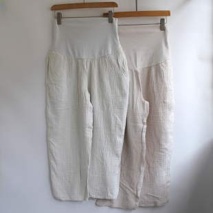 夏季 孕休闲裤 孕妇家居裤 孕睡裤 K025 八分裤 纯棉皱布孕妇托腹裤