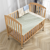 清货特价 透气凉爽婴儿亚麻凉席宝宝床单枕套两件套幼儿园凉席 夏季