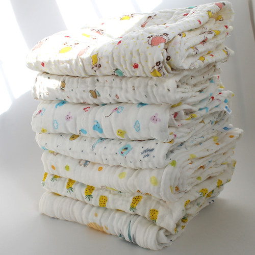 纯棉水洗纱布浴巾6层105*105婴儿盖巾盖毯包巾包被盖被