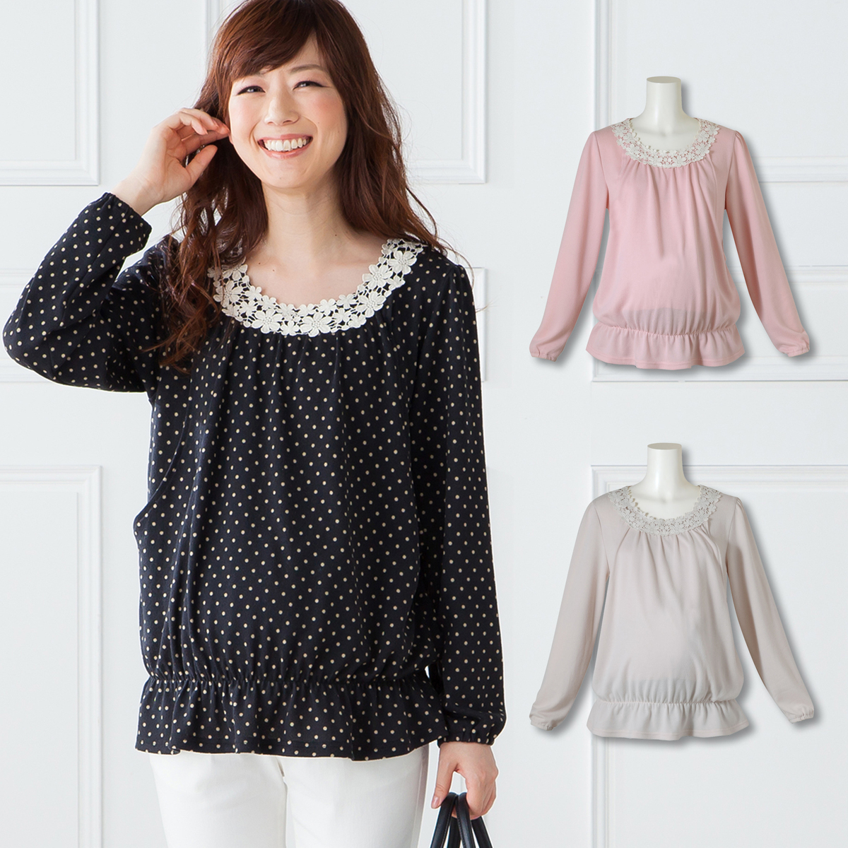 YT120出口日本春秋孕妇针织衫长袖T恤外出长袖哺乳长袖哺乳衣W418