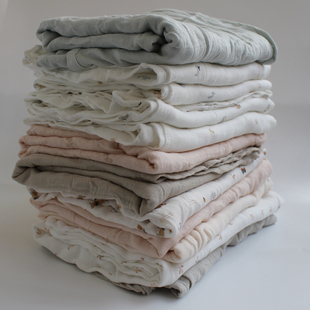 残次双层夏薄透气竹纤维新生儿包巾婴儿襁褓巾纱布宝宝盖毯Z105