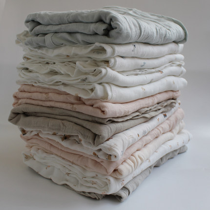 残次双层夏薄透气竹纤维新生儿包巾婴儿襁褓巾纱布宝宝盖毯Z105