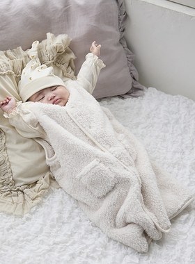 出口日本秋冬保暖羊羔绒睡袋　宝宝长马甲两用睡袋B607