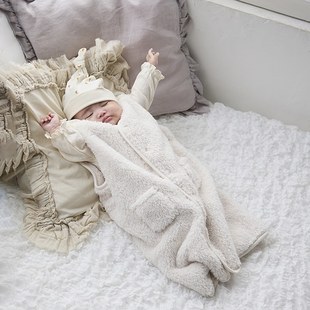 出口日本秋冬保暖羊羔绒睡袋 宝宝长马甲两用睡袋B607