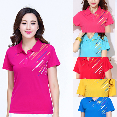 晋冠短袖翻领健走广场舞运动套装