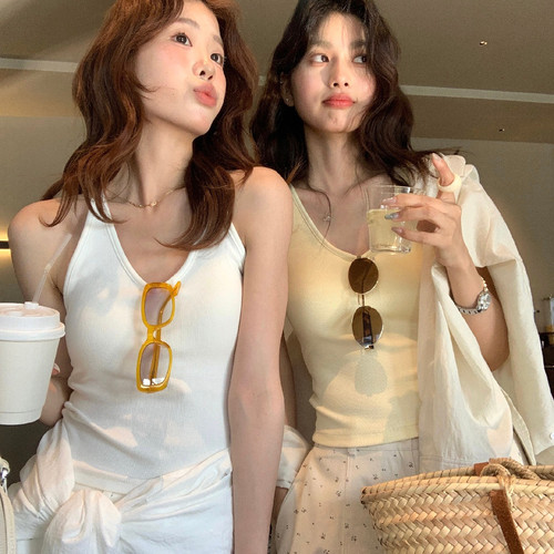 TL夏新款韩系户外运动休闲百搭修身显瘦女打底吊带衫背心(带胸垫)
