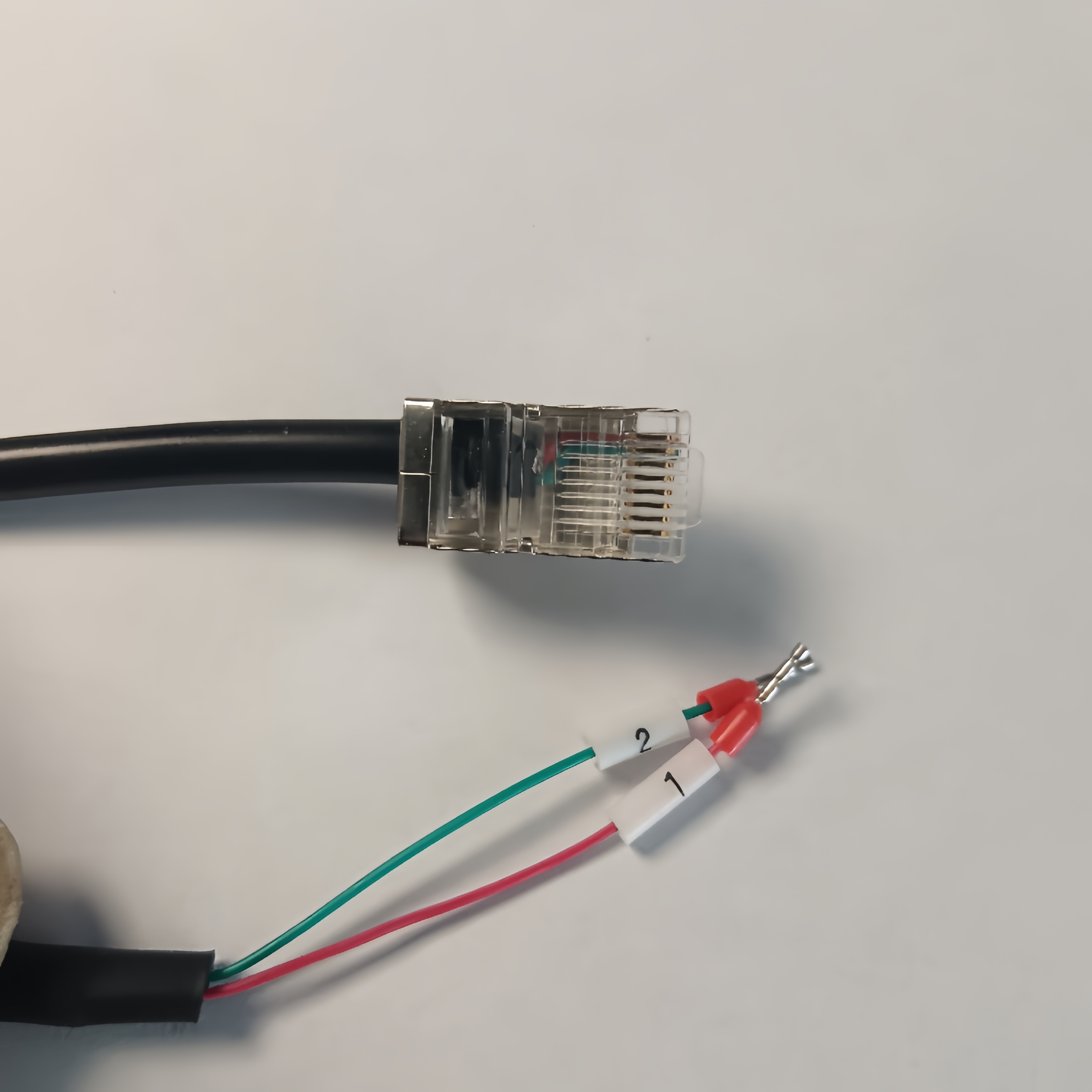 适用于深圳研华总线RS485通讯线RJ45口屏蔽2芯网口转端子线1、2