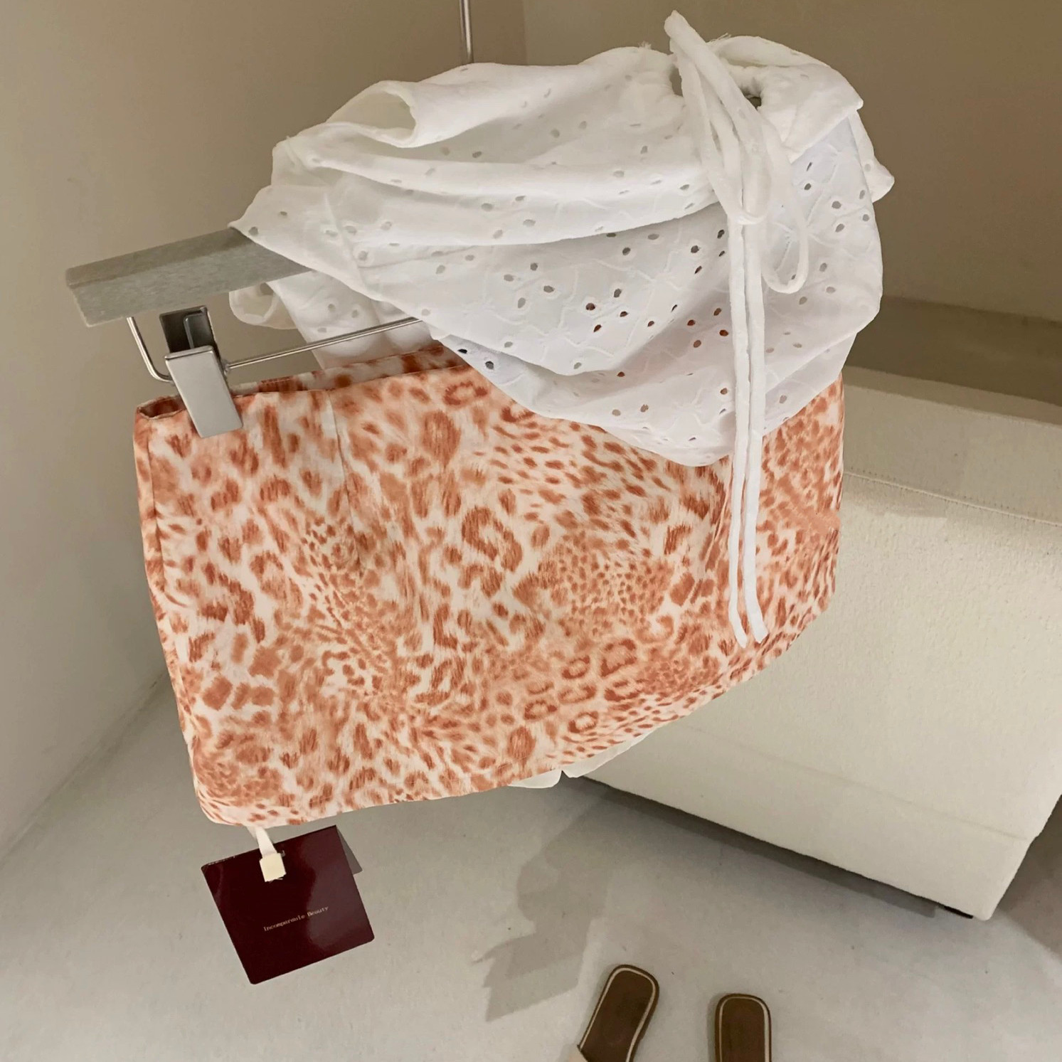 美式辣妹复古印花豹纹低腰a字修身半身裙女夏季高品质短裙女