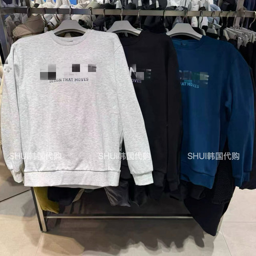 SHUI韩国代购D26新款男女同款百搭休闲圆领毛圈卫衣SR123UHT12