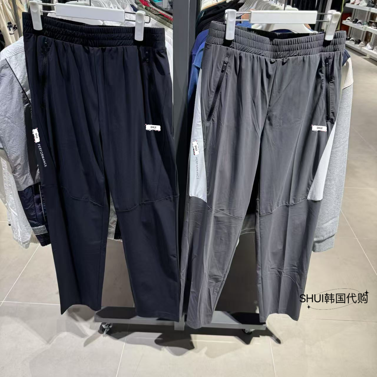 SHUI韩国代购FL24折扣夏季男百搭修身长裤套装FS2FPG2202M不退换