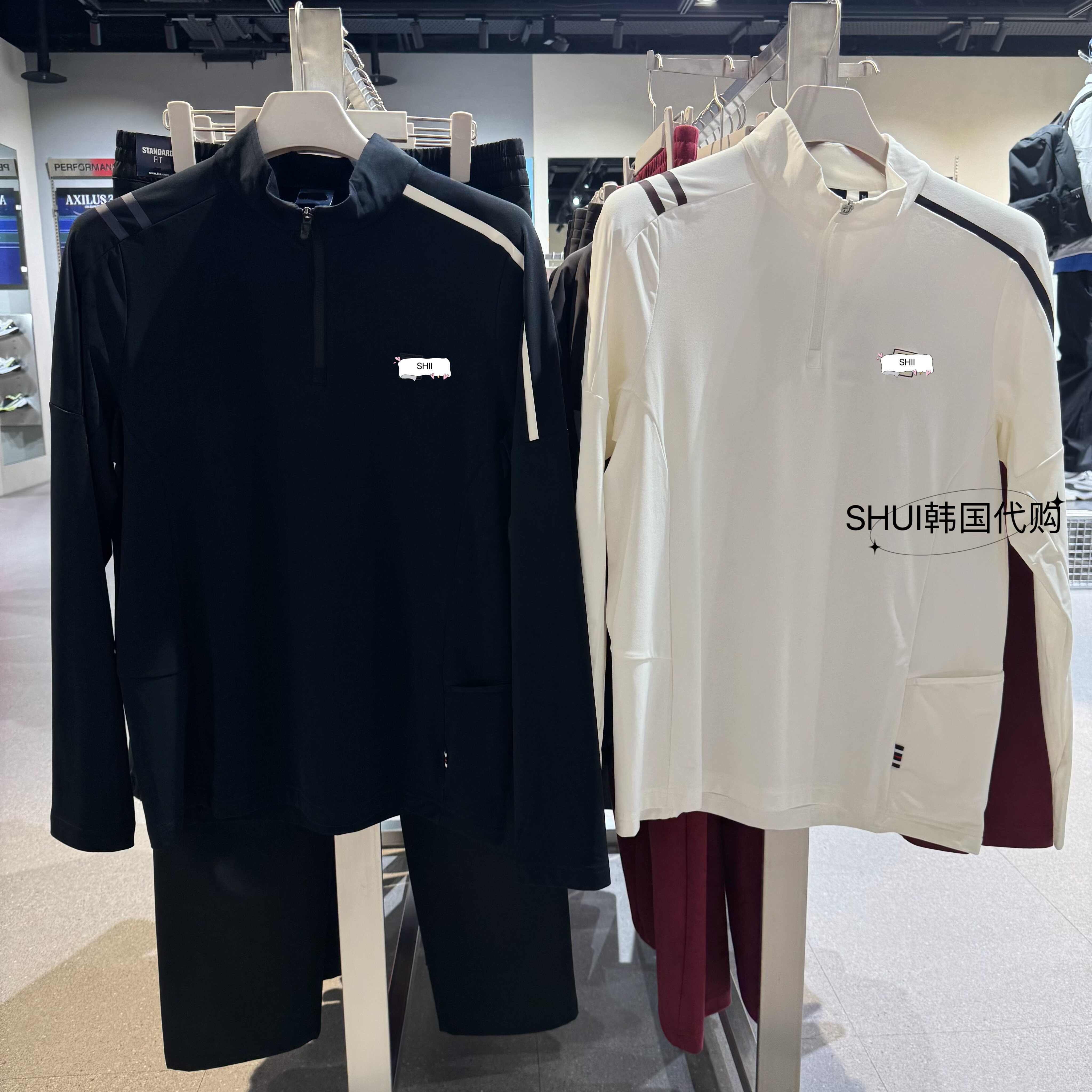 SHUI韩国代购FL新款男款半拉链薄绒长袖上衣FS254RL11M001不退换