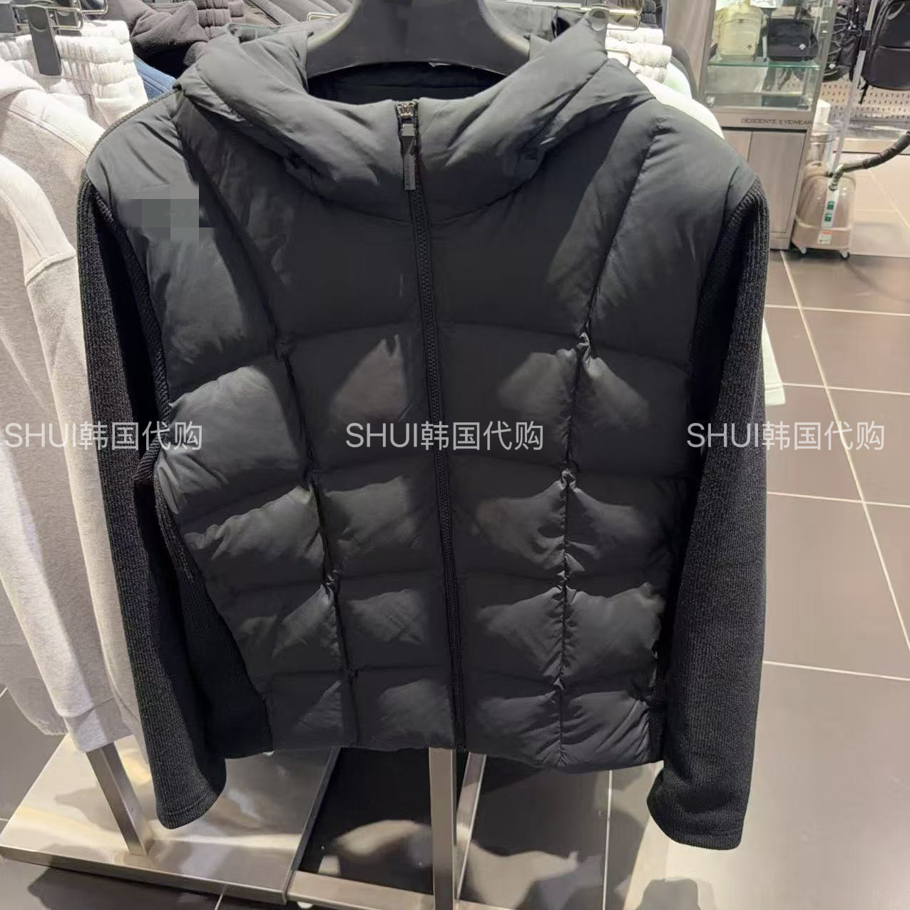SHUI韩国直邮冬新款男款鹅绒拼接连帽羽绒服外套SR321DKT91偏修身