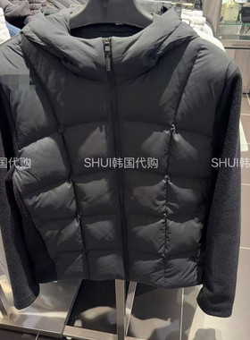 SHUI韩国直邮冬新款男款鹅绒拼接连帽羽绒服外套SR321DKT91偏修身