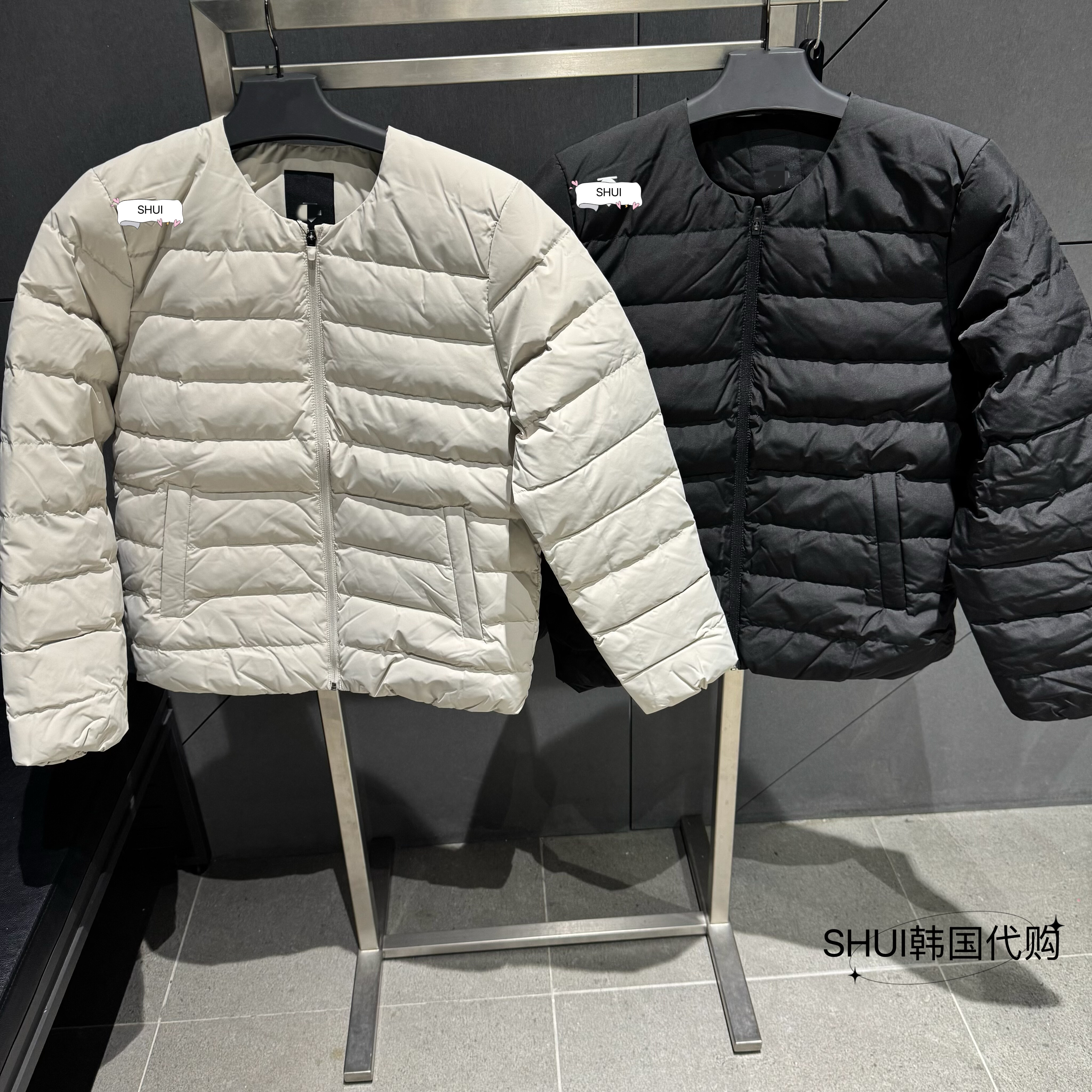 SHUI韩国代购D家折扣男女同款休闲鸭绒薄羽绒服SP423XDJO4不退换
