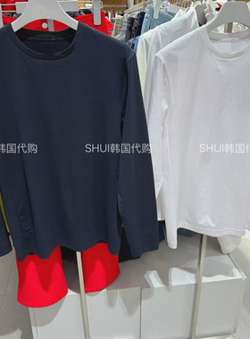SHUI韩国直邮D26新款男女同款百搭休闲圆领T恤长袖上衣SR123TTL11