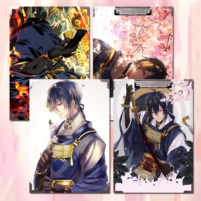 刀剑乱舞/三日月宗近/小狐丸周边防水木质文件夹板夹垫板试卷夹A4