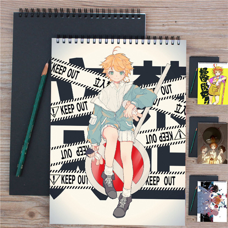 约定的梦幻岛诺曼艾玛学生美术本素描本A4涂鸦动漫周边
