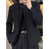 春季 禁欲系小众结构感小西装 男无扣极简垫肩痞帅高级感男模西服潮