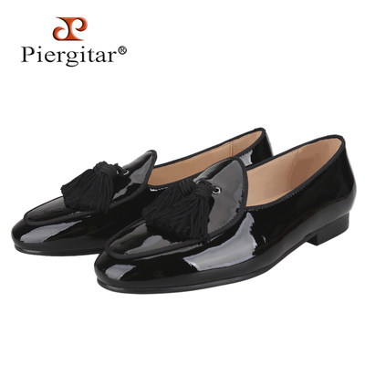 漆皮男士乐福鞋流苏一脚蹬雅痞鞋