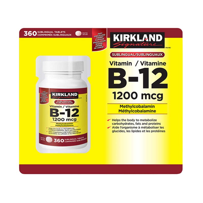 现货加拿大Kirkland可兰维生素B12长效缓释型1200mcg 360粒
