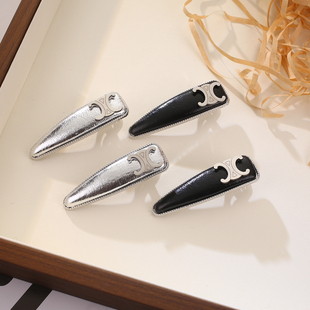 复古皮质凯旋门发夹边夹侧边前额碎发刘海夹水滴夹一字夹夹子发饰