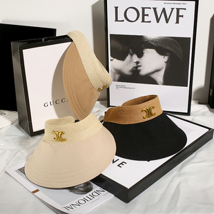 凯旋门防晒帽空顶女2024新款防紫外线大帽檐夏季遮阳帽子大头围