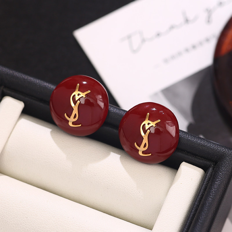 黑色滴油圆球豆豆耳钉气质小香风耳环轻奢高级感复古秋冬红色耳饰,饰品/流行首饰/时尚饰品新,耳钉,淘宝优惠券,粉丝福利购,淘宝优惠卷