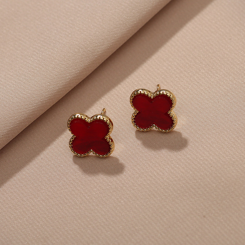 复古港风四叶草耳钉2026新款爆款高级感简约轻奢纯银针耳环耳饰,饰品/流行首饰/时尚饰品新,耳钉,淘宝优惠券,粉丝福利购,淘宝优惠卷