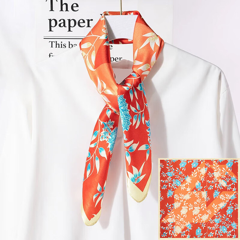 红色丝巾女桑蚕丝围巾方巾礼盒送长辈妈妈生日本命年礼物