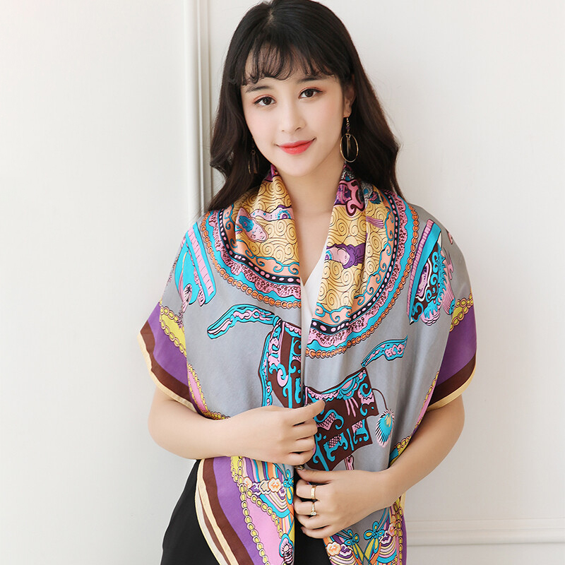 上海故事真丝大方巾丝巾女2025新款桑蚕丝围巾妈妈披肩礼盒送长辈