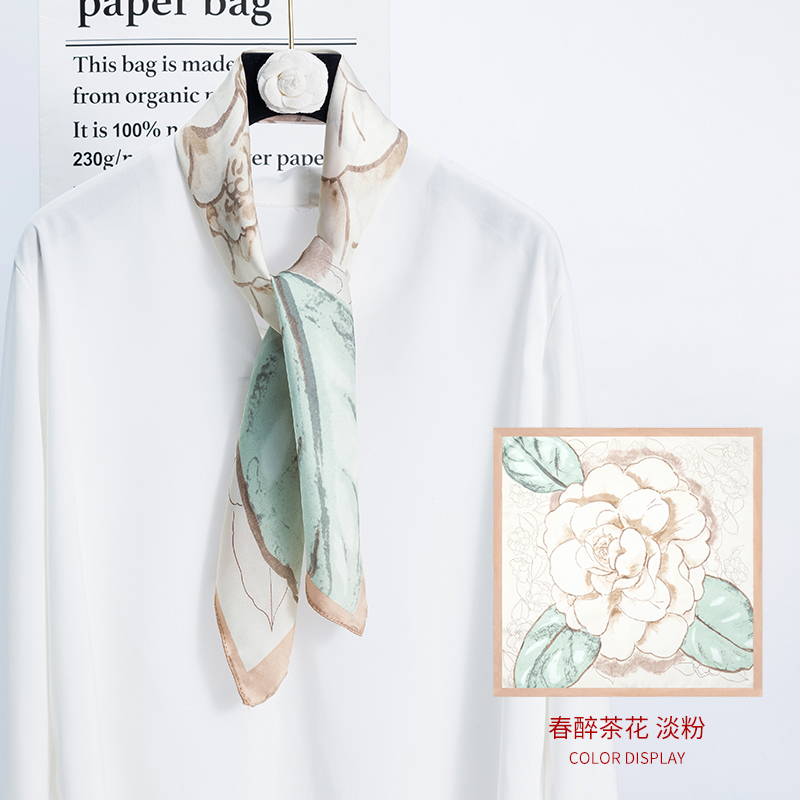 上海故事丝巾妈妈款女2025新款百搭小方巾仿真丝丝巾系脖高级感