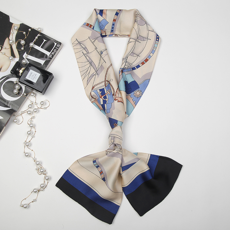 上海故事细窄长条丝巾女发带装饰百搭小领巾韩版飘带绑包缎带腰带