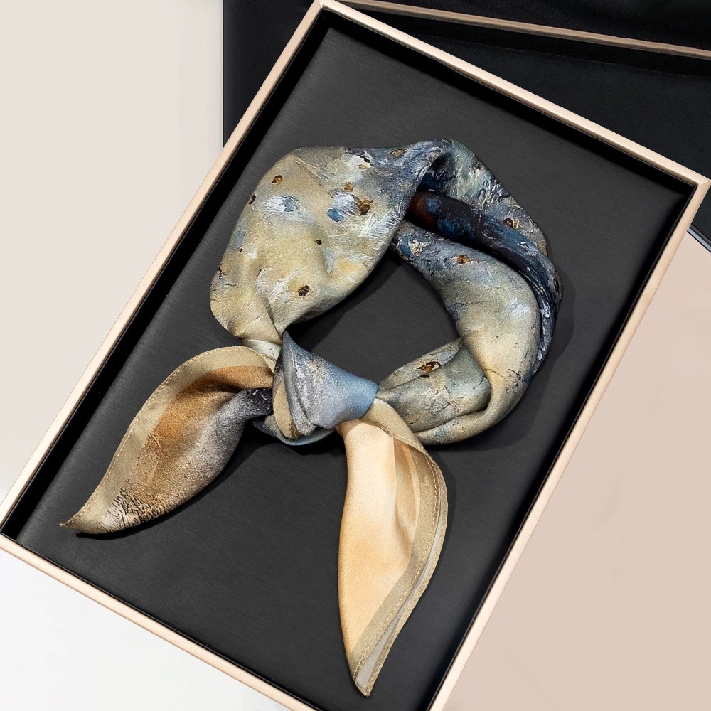 上海故事中国风真丝丝巾妈妈款女100%桑蚕丝方巾杭州丝绸小领巾