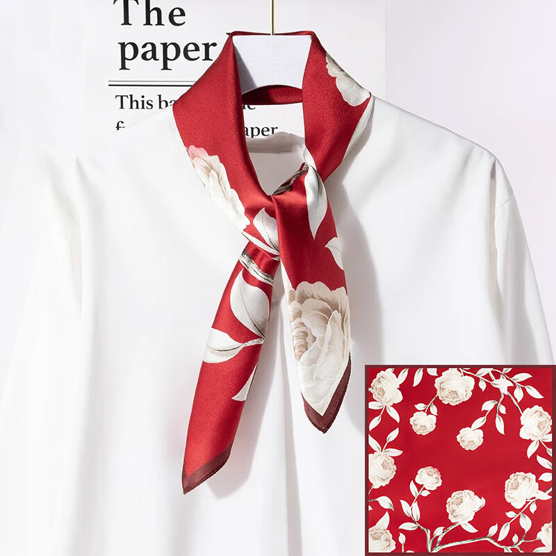 上海故事红色丝巾围巾女桑蚕丝方巾礼盒送长辈妈妈生日本命年礼物