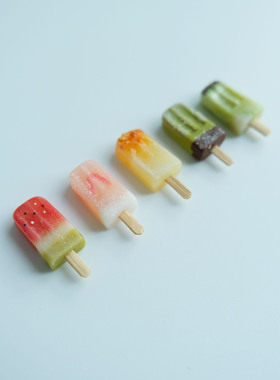 Quinta手作甜美夏日草莓西瓜水果冰棍925银耳钉食玩无痛蚊香耳夹