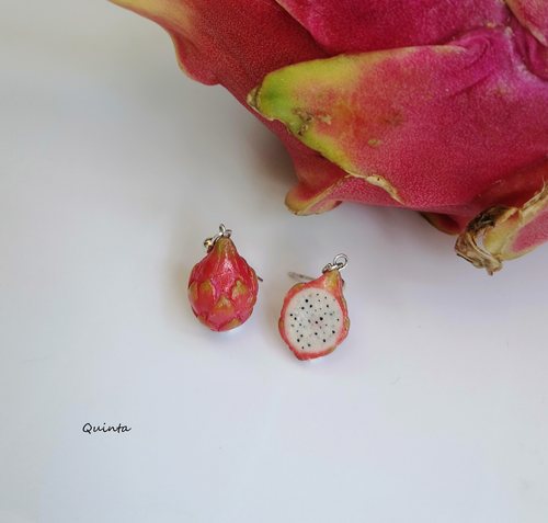 quinta白心火龙果925银可爱耳环