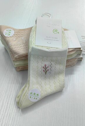 10双双源女士夏季超薄中筒网眼透气袜子女中筒百搭休闲中筒女棉袜