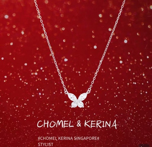 巨闪精致“小蝴蝶”999纯银项链女款轻奢小众设计高级感生日礼物