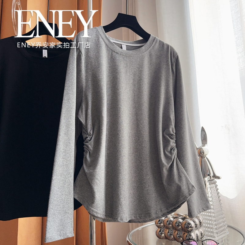 大码女装弹力休闲收腰T恤衫