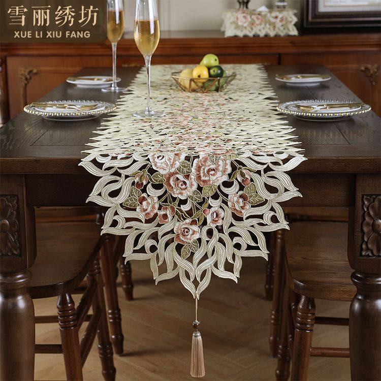 桌布桌旗电视柜餐边斗柜茶几垫田园布艺刺绣北欧美式中式吊穗多色,居家布艺,桌旗,淘宝优惠券,粉丝福利购,淘宝优惠卷