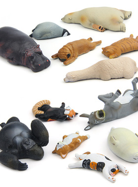 动物园可爱动物摆件玩偶布置公仔