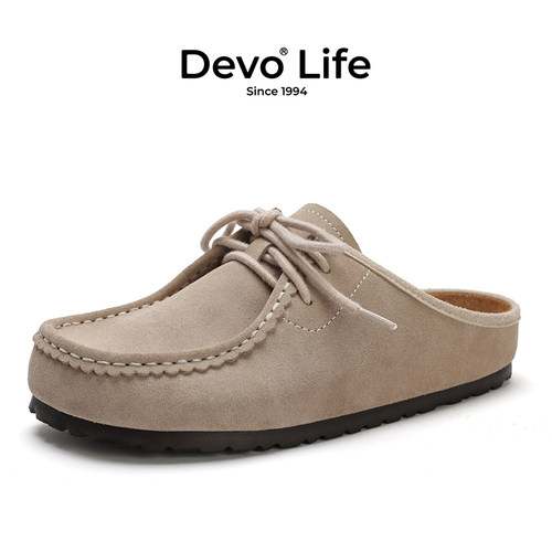 Devo舒适软木包头勃肯穆勒拖鞋