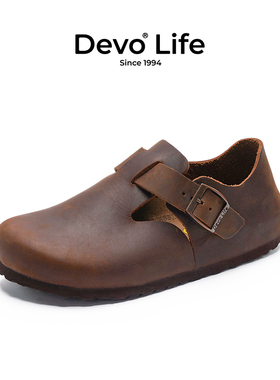 DevoLife软木鞋时尚包头全包森女日系复古情侣休闲女鞋66008