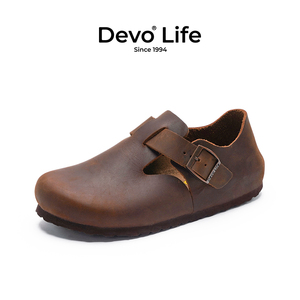 Devo/的沃软木鞋博肯时尚勃肯包头全包森女日系复古情侣女鞋66008